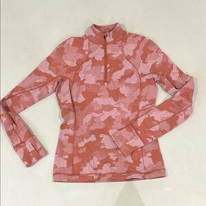 lululemon athletica Pink Camo Quarter-Zip Long Sleeve Top